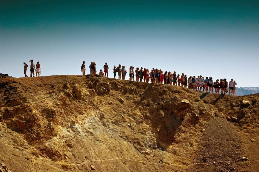 1-Day Boat Trip: Santorini Volcano, Thirassia & Oia Sunset - Sailing below Oia and along the caldera