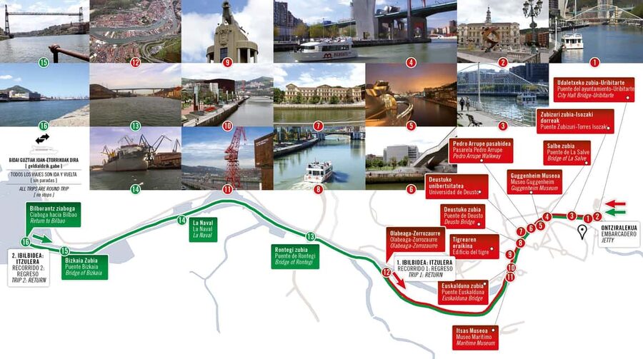 1-Hour Bilbao city Boat Tour or 2-Hour cruise to Portugalete - Using the six-language audio guide