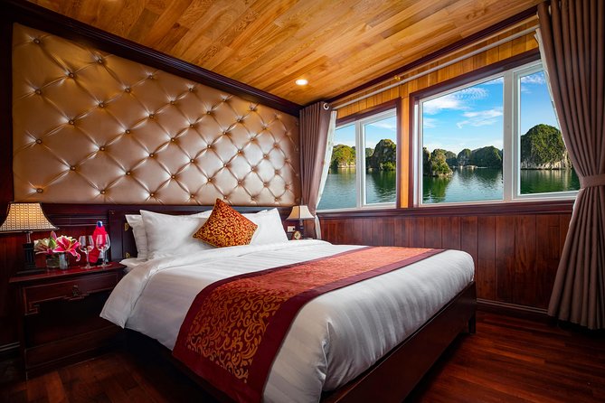 1 night Halong Bay Cruise-Titov Island,Surprise Cave,kayak,meals - Sunset, dinner, and one night onboard