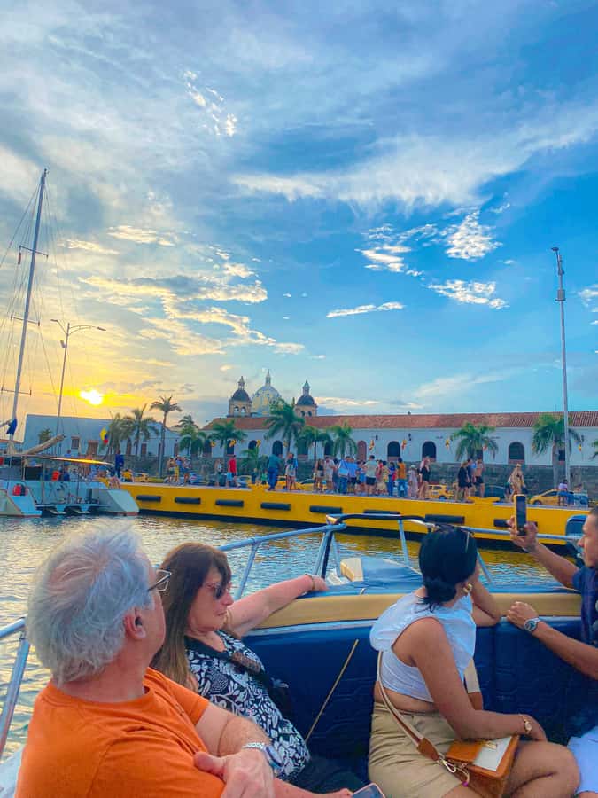 2-hour tour in Cartagena Sunset View in party boat - The Sunset Stop Near Virgen del Carmen
