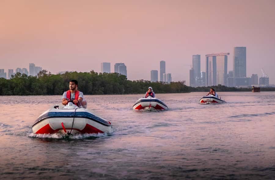 Abu Dhabi: Yas Island Self-Driving Guided Speedboat Tour - Aldar Headquarters and Al Raha Creek