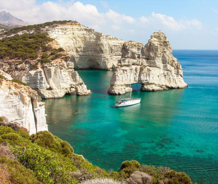 Adamas: Milos & Polyaigos Full-Day Sailboat Tour with Lunch - Eastern Milos: sulfur mines and Gerakas