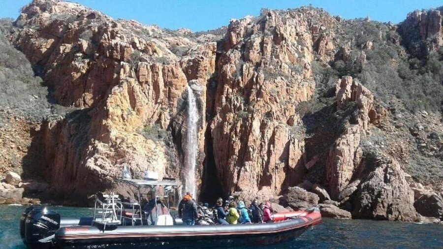 Ajaccio/Porticcio: Scandola & Piana Semi-Rigid Boat Day Trip - The red granite of the Calanques de Piana