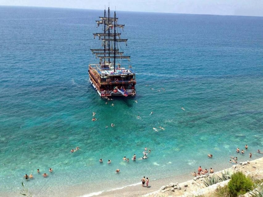 Alanya: Catamaran Boat Tour with Snorkeling with Lunch - Alanya Castle and the Red Tower from offshore