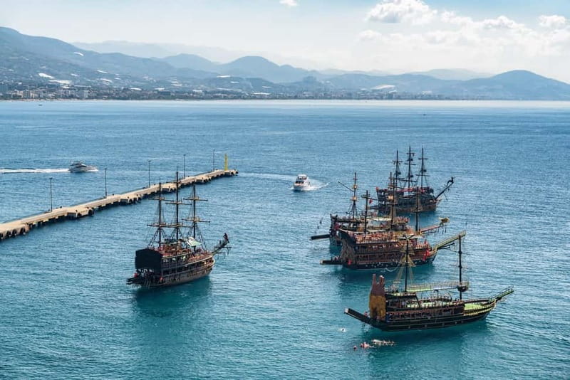 Alanya: Pirate Boat with Transfer, Lunch & Soft Drinks - Boarding a Pirate Ship With Multiple Decks