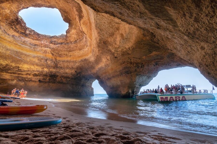 Albufeira: Caves and Coastline Catamaran Cruise to Benagil - Coelha, Galé, and Salgados from the water