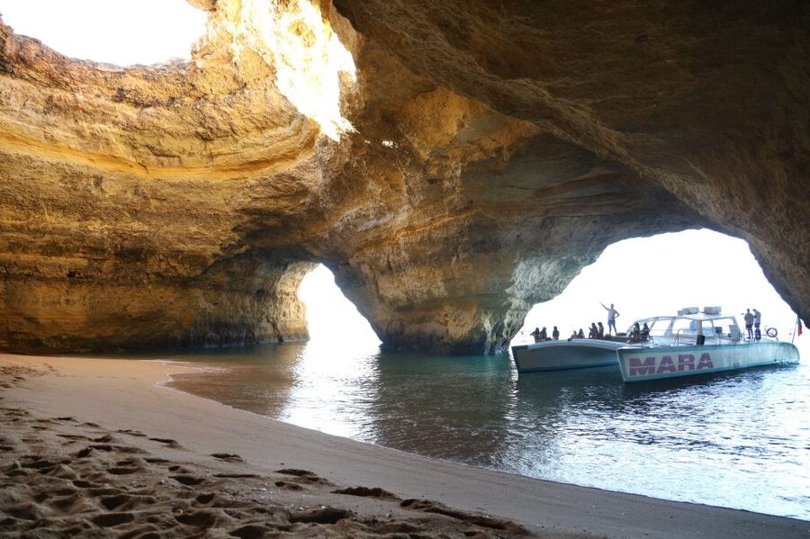 Albufeira: Caves and Coastline Catamaran Cruise to Benagil - From Albufeira Marina to São Rafael Beach