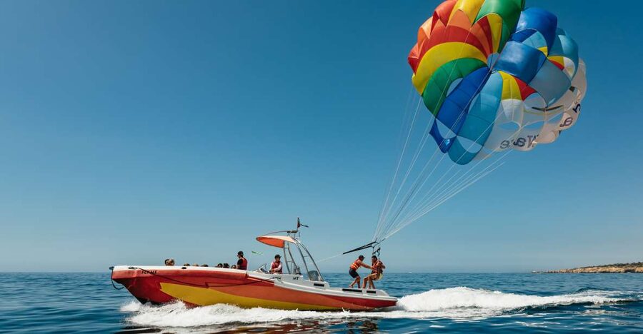 Albufeira: Parasailing Boat Trip - The boat ride toward open water