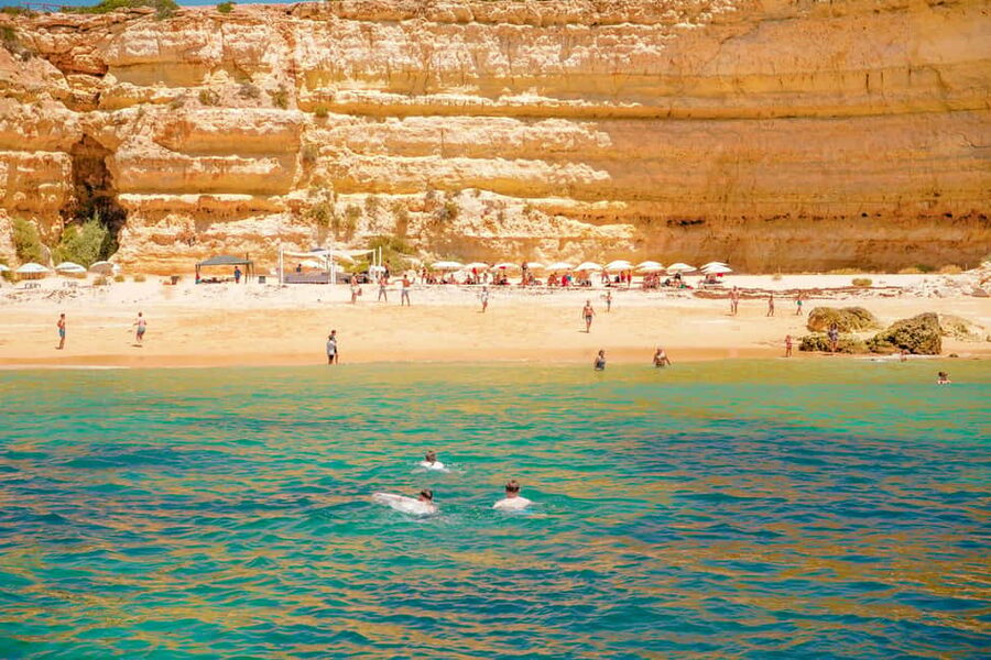 Albufeira: Sightseeing Cruise with Beach BBQ and Open Bar - Leaving Albufeira Marina for the Western Coast