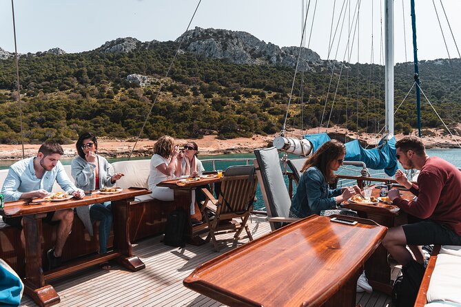 All Day Cruise -3 Islands to Agistri,Moni, Aegina with lunch and drinks included - Aegina: pistachios, ancient stones, and cafés