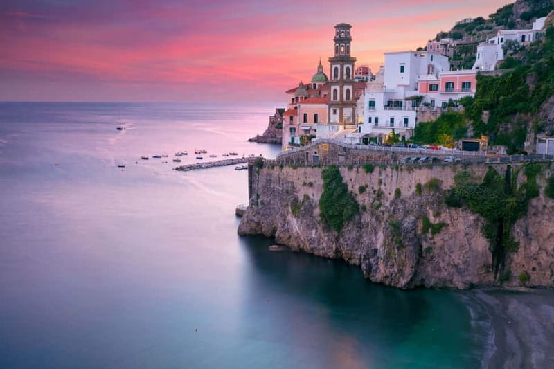 Amalfi Coast: Sunset Boat Tour with Fruit & Drinks - Sunset behind Positano