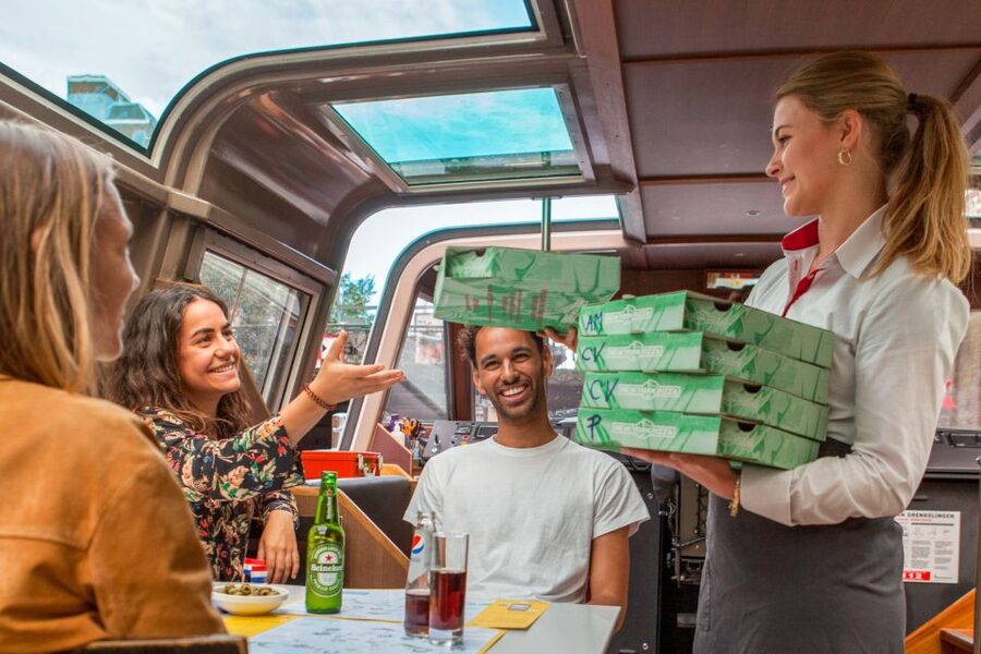 Amsterdam: Original Pizza Dinner Cruise + Unlimited Drinks - The Anne Frank House From the Water