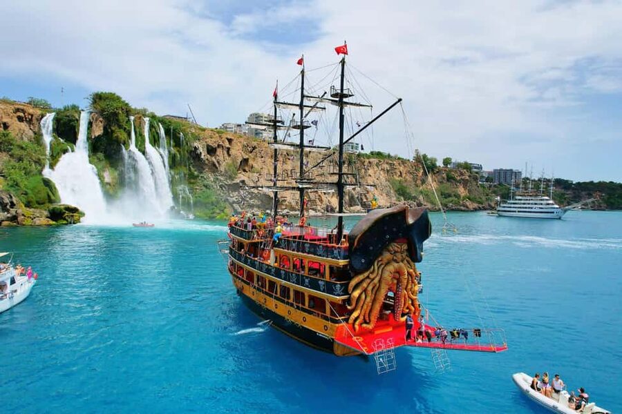 Antalya: Lara Pirate Boat Day Trip w/ Lunch & Soft Drink - Two swim stops and bright Mediterranean water