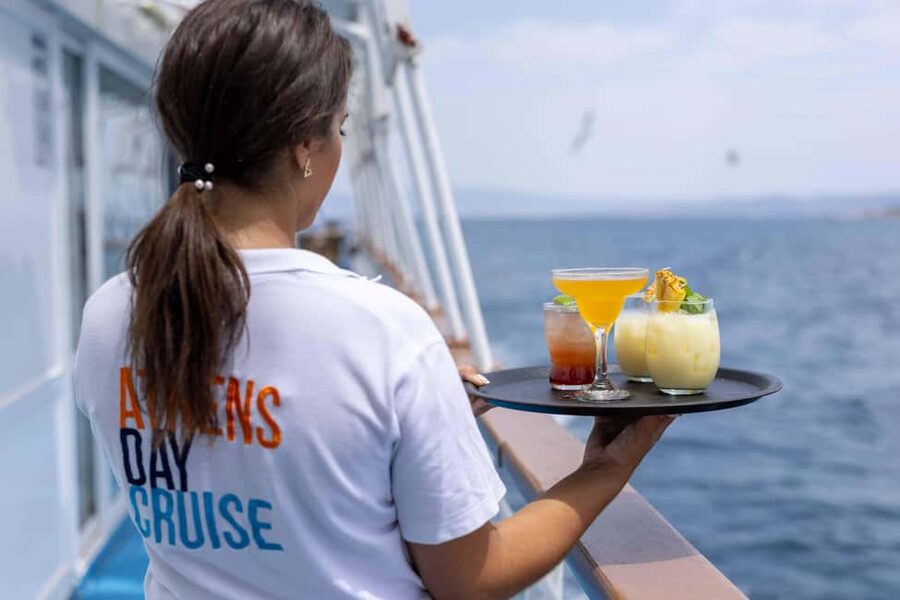 Athens: Islands Swimming Day Cruise. DJ, Lunch & Drinks inc. - Lunch on the Saronic Gulf