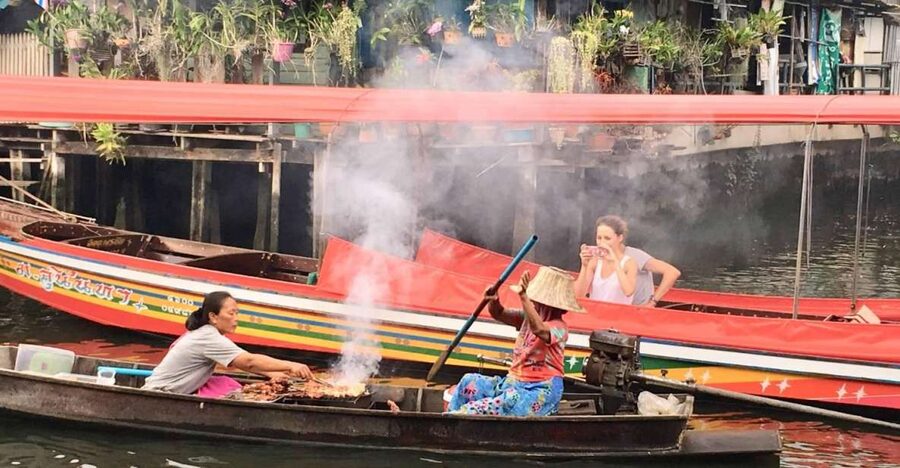 Bangkok: Canal Boat Tour, Big Buddha & Artist's House - Boarding the longtail boat