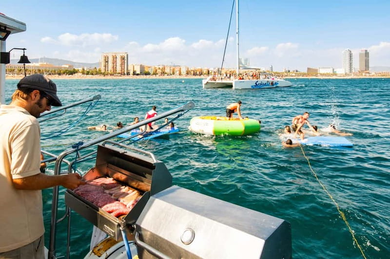 Barcelona: Catamaran Party Cruise with BBQ Meal - Badalona Swimming Stop: Fun, Short, and Weather Dependent