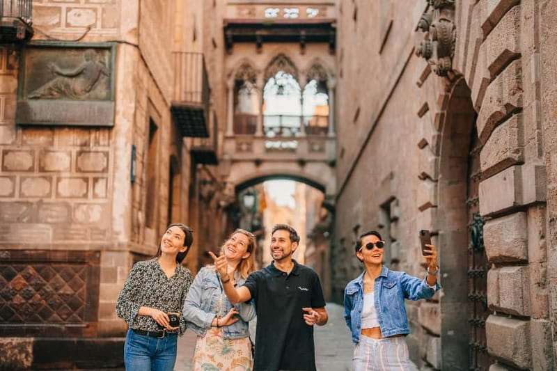 Barcelona: Helicopter, Boat Ride & Old Town Private Tour - Plaça Catalunya and the shift into the Gothic Quarter