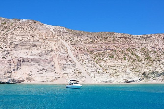 Best of Milos and Poliegos Catamaran snorkelling Cruise with BBQ - Gerakas and Milos’ pale perlite slopes