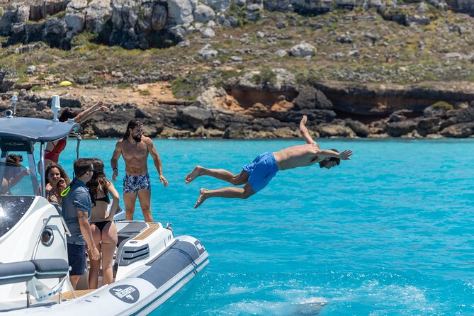 Boat Tour Egadi Day discover Favignana and Levanzo from Trapani - Cala Rossa: beautiful water, exposed conditions