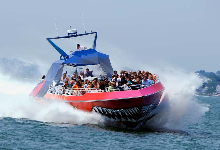 Boston: City Cruises Harbor Codzilla High Speed Thrill Boat - The ride itself: music, narration, turns, and spray