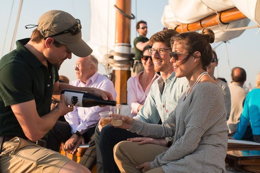Boston: Harbor Champagne Sunset Sail from Rowes Wharf - The Adirondack boats offer real sailing