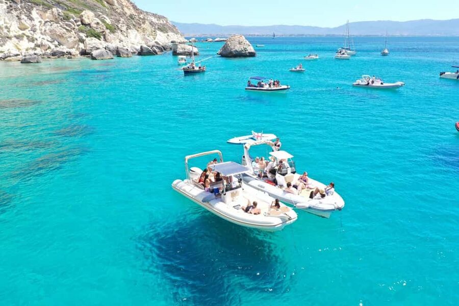Cagliari: Boat Tour, 4 Stops, Swim, Snorkeling, & 1 Spritz - Cala Fighera, cliffs, and camera time