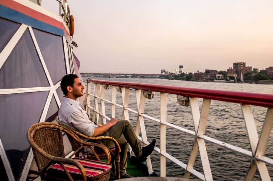 Cairo: Nile Sunset Dinner Cruise, Show & Optional Transfer - Sunset views from the Nile