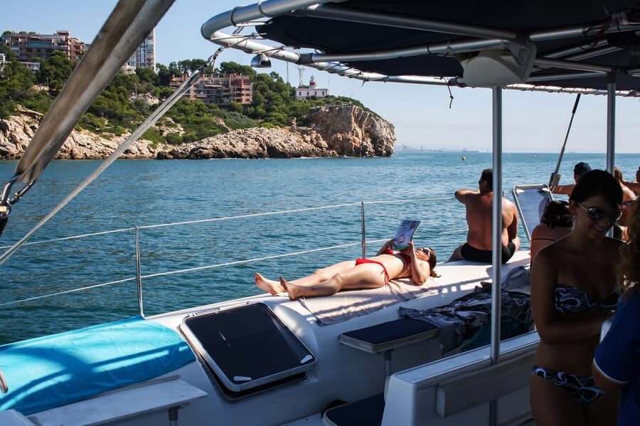 Cambrils: Costa Daurada Sail Catamaran Cruise - Swimming and snorkelling near shore