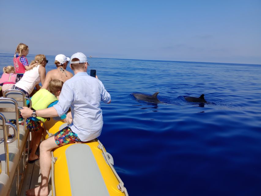 Can Picafort: Dolphin Watching Boat Tour, Swimming stop - Leaving Can Picafort for open water