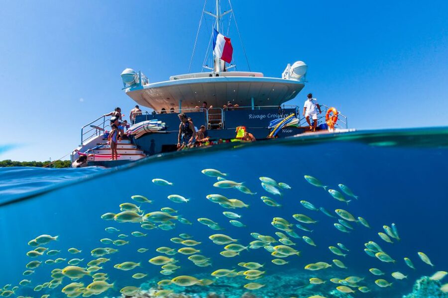 Cannes: Half-Day Catamaran Cruise - A modern catamaran with room to spread out