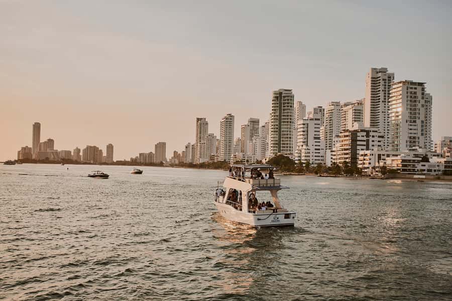 Cartagena: Sunset Cruise with Open Bar - Castillogrande and the sunset pause