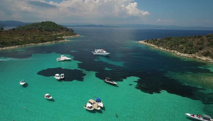 Chalkidiki: Blue Lagoon & Ammouliani Island Cruise & Lunch - From Ouranoupoli port to the yellow coral reef