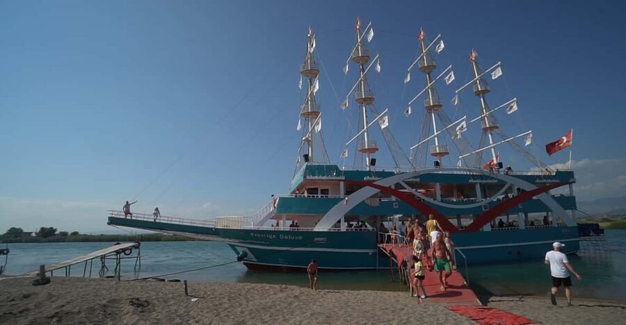 City of Side: Boat Tour on the Manavgat River w/ Bazaar Trip - Choosing your spot on the three-level boat