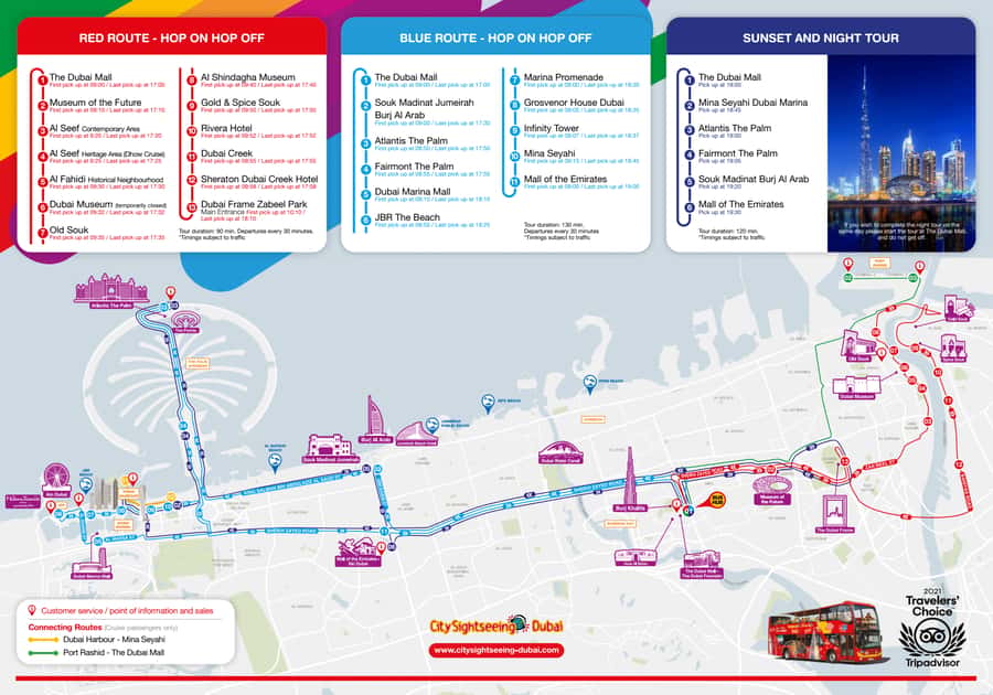 City Sightseeing Dubai Hop-On Hop-Off Bus Tour & Dhow Cruise - Blue Route: Palm Jumeirah, Atlantis, and Dubai Marina