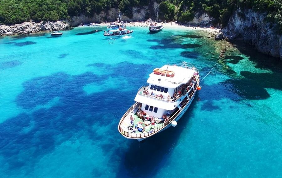 Corfu: Day Cruise to the Blue Lagoon with Visit to Syvota - Papanikolis Cave is a scenic first stop