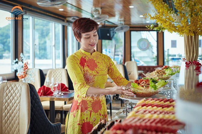 Cozy Bay Halong 5-Star Day Cruise, Buffet, Cave, Kayak, Swimming - Sung Sot Cave and its long stairway
