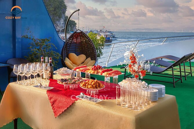 Cozy Bay Halong 5-Star Day Cruise, Buffet, Cave, Kayak, Swimming - Sunset party on the return cruise