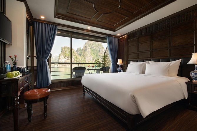 Doris Cruise 5 star cruise 2 days visiting Halong Bay Lan Ha Bay private balcony - Lunch, boarding, and the first look at Lan Ha Bay