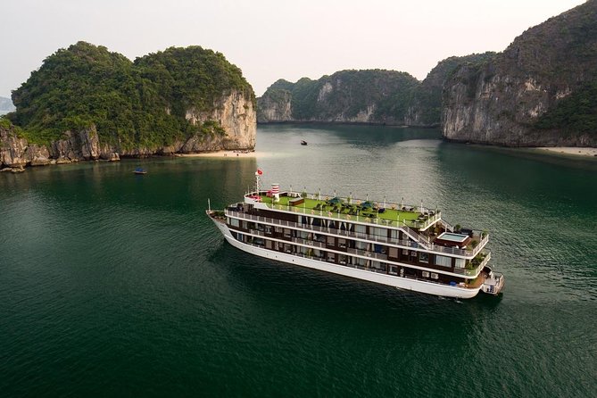 Doris Cruise 5 star cruise 2 days visiting Halong Bay Lan Ha Bay private balcony - Rowing through Dark and Bright Cave