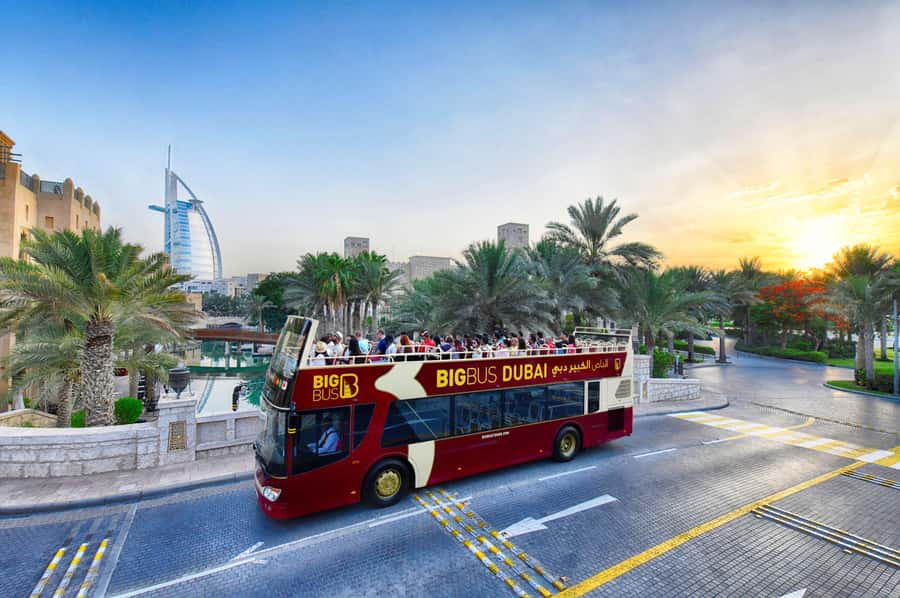Dubai: Big Bus Hop-On Hop-Off Tour & Optional Dhow Cruise - The Blue Route, from Mall of the Emirates to Palm Jumeirah