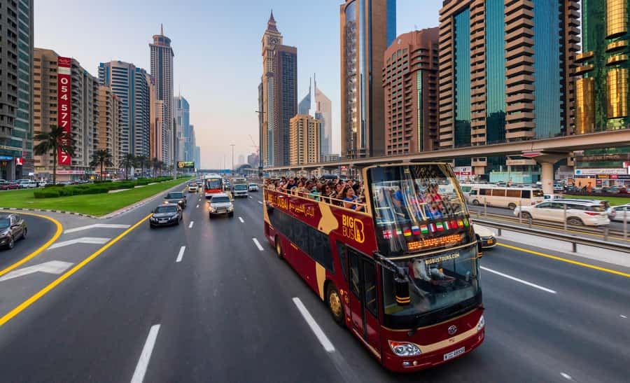 Dubai: Big Bus Hop-On Hop-Off Tour & Optional Dhow Cruise - The Red Route, from Burj Khalifa to Dubai Creek