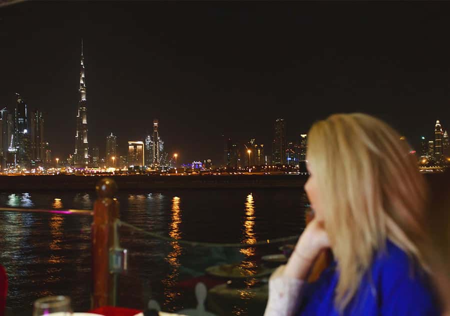 Dubai: Luxury Canal Dinner Cruise with Optional Transfers - What dinner is like on board