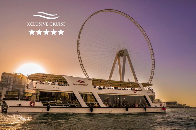 Dubai Marina Dinner Cruise with Live Music & Open Bar - The upper deck or the air-conditioned lower restaurant