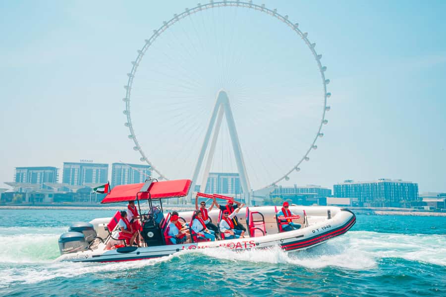 Dubai: Sightseeing Speedboat Tour with Live Tour Guide - Bluewaters Island and Ain Dubai