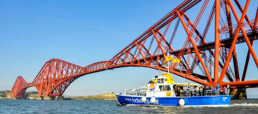 Edinburgh: 'Firth of Forth' Three Bridges Sightseeing Cruise - The Forth Bridge from water level