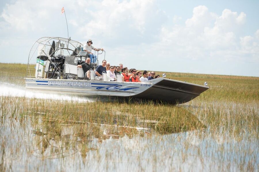 Everglades: Sawgrass Park Day Time Airboat Tour & Exhibits - The airboat ride across grass and open water