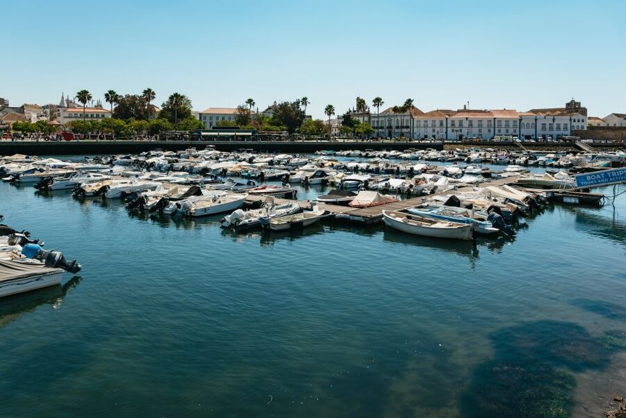 Faro: Deserta Island and Farol Island Catamaran Boat Trip - Leaving Faro Marina Through Ria Formosa