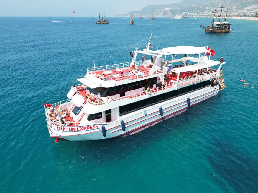 From Alanya: Boat Tour with Unlimited Soft Drinks and Lunch - The Old Shipyard and Alanya Castle from the water