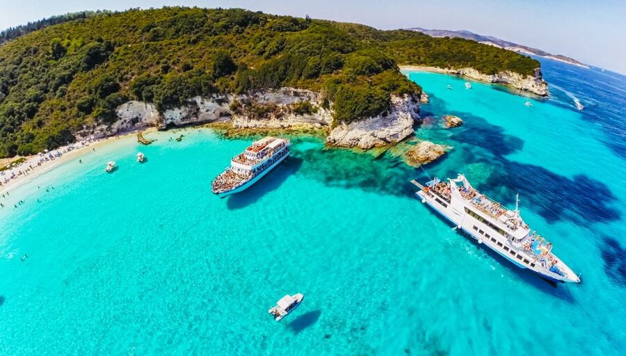 From Corfu: Day Cruise to Paxos, Antipaxos, and Blue Caves - The Blue Caves of Paxos by boat