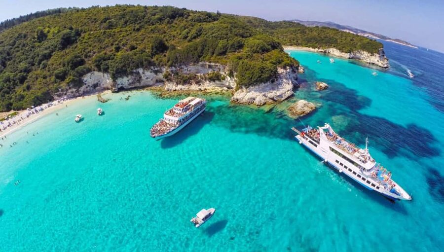 From Corfu Island: Antipaxos & Paxos Blue Caves Boat Cruise - Lakka gives you two hours on Paxos